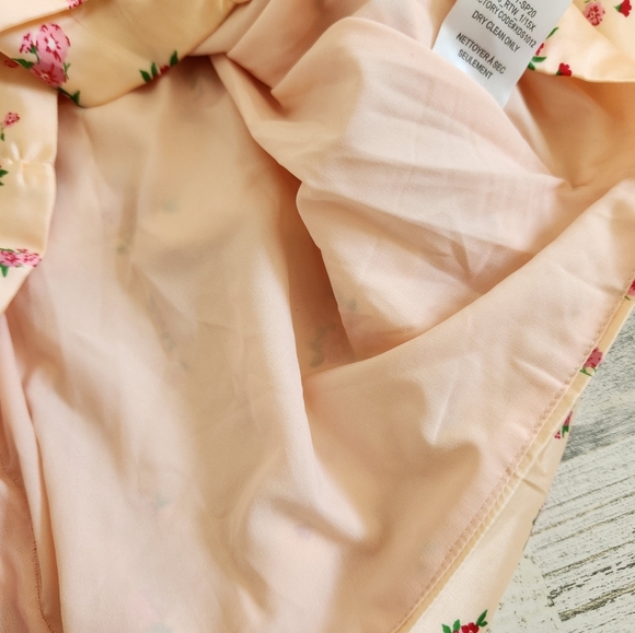 For Love And Lemons Aster Floral Mini Dress Peach NWT Size Small - Picture 12 of 14